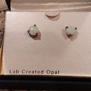 925 lab created opal earrings nwot